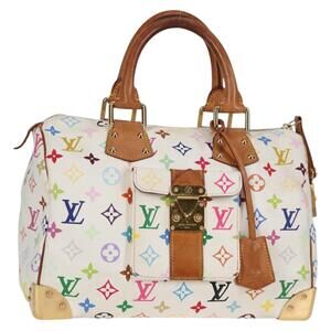 LOUIS VUITTON Monogram Multicolor Speedy 30 Hand Bag White M92643